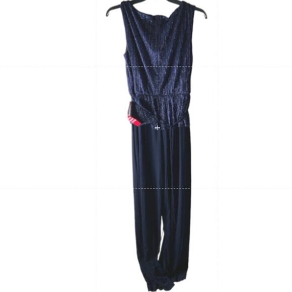 Connected Apparel Jumpsuit Womens 14 Sleeveless Ruffled Cinched Waist Casual NWT - Picture 4 of 11